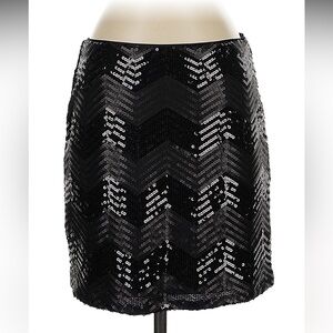 White House Black Market Black Sequin Mini Skirt